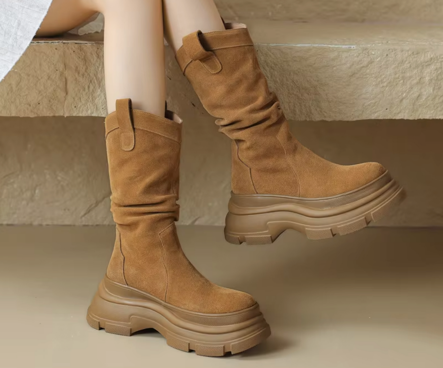 Aerith – Thick leather platform boots