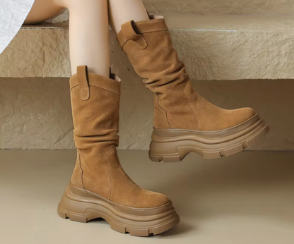 Aerith – Thick leather platform boots