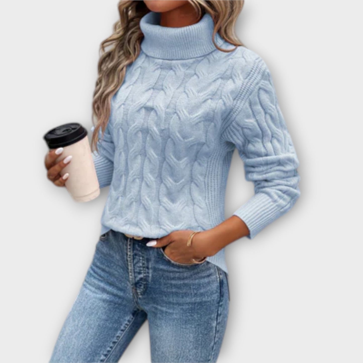Amelia – Elegant knitted turtleneck sweater