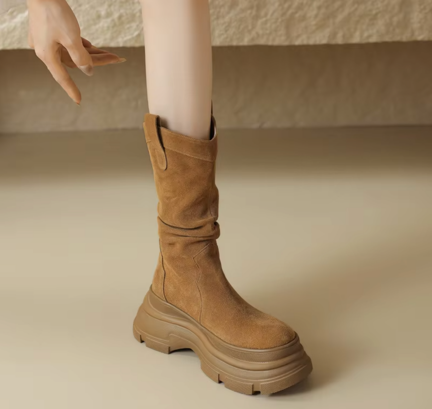 Aerith – Thick leather platform boots
