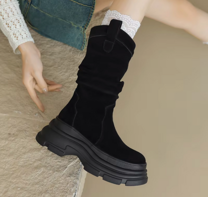 Aerith – Thick leather platform boots