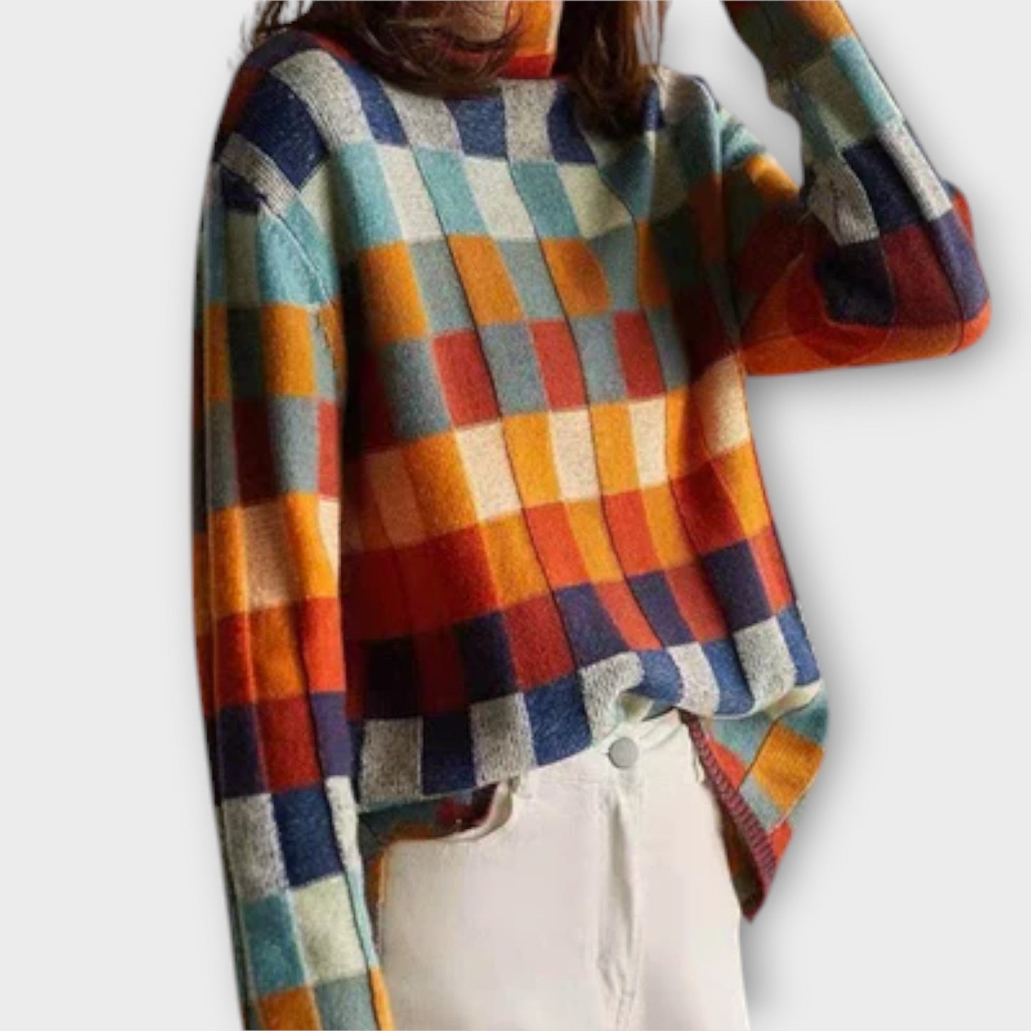 Erika - patchwork turtleneck sweater