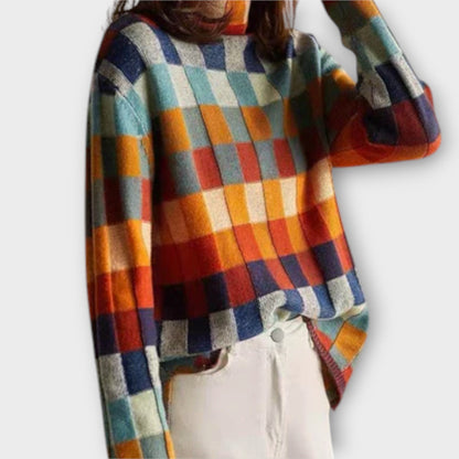 Erika - patchwork turtleneck sweater